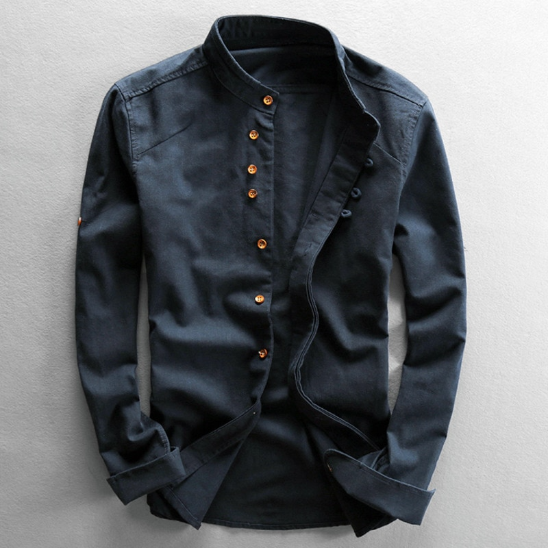 Kai | Button Down Collar Long Sleeve Slim Fit Casual Shirt