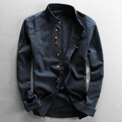 Kai | Button Down Collar Long Sleeve Slim Fit Casual Shirt