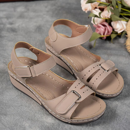 Quinn | Cutout Strap Velcro Ankle Open Toe Orthopedic Walking Sandal