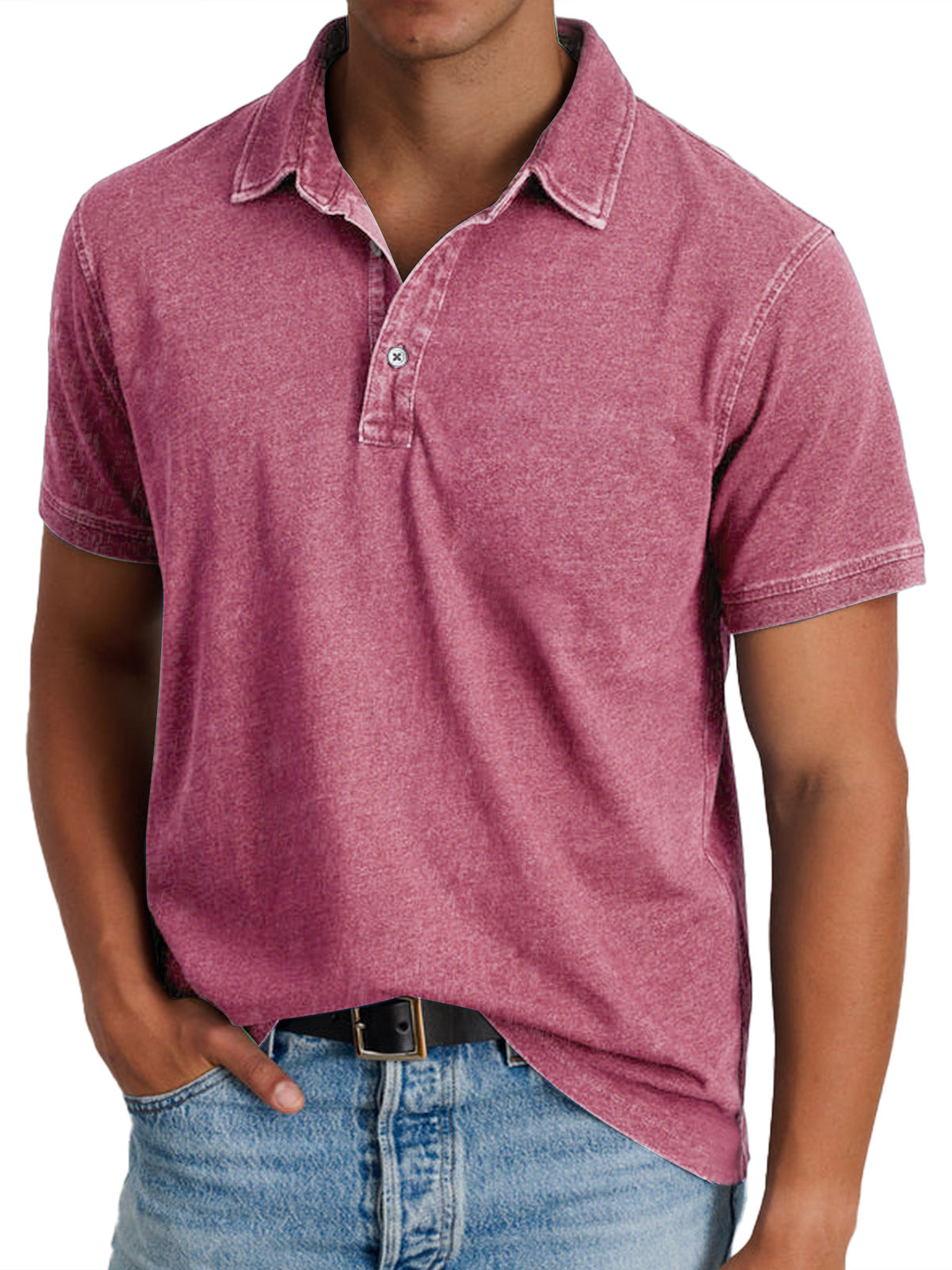 Spencer | Men's Vintage Washed Relaxed Polo Shirt