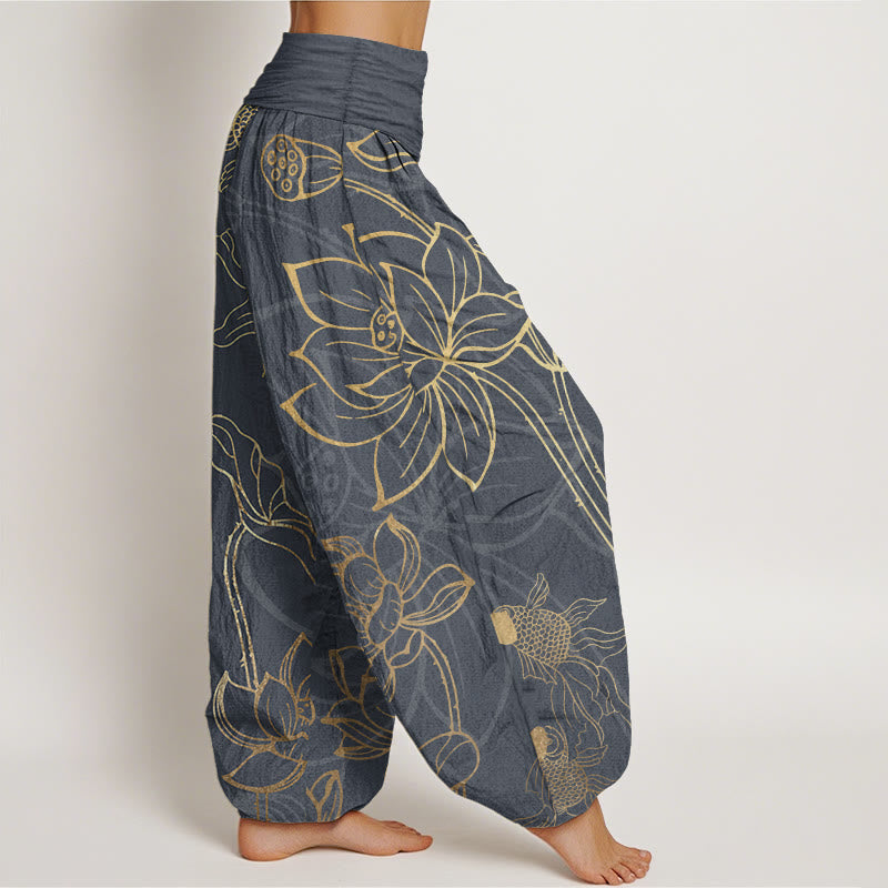 Lotus | Women's Cotton Elastic Waist Boho Print Harem Pants