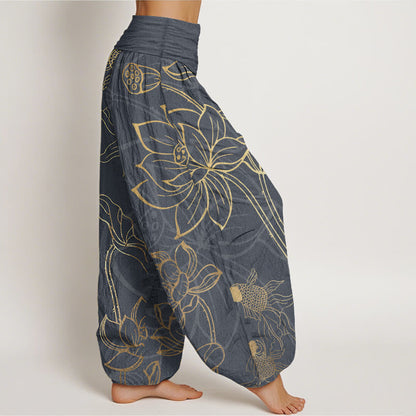 Lotus | Women's Cotton Elastic Waist Boho Print Harem Pants