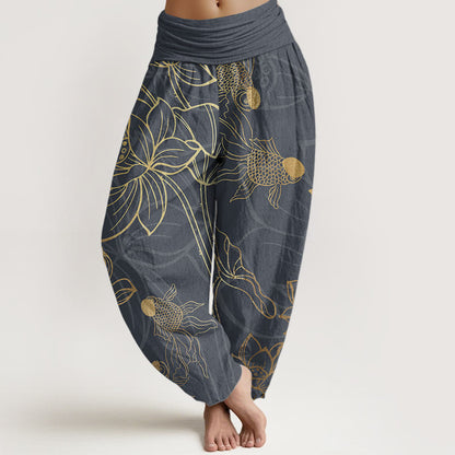 Lotus | Women's Cotton Elastic Waist Boho Print Harem Pants