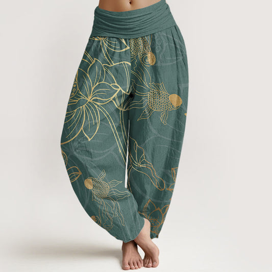 Lotus | Women's Cotton Elastic Waist Boho Print Harem Pants