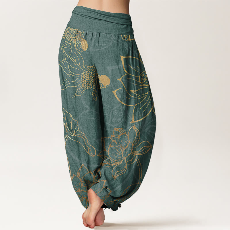 Lotus | Women's Cotton Elastic Waist Boho Print Harem Pants