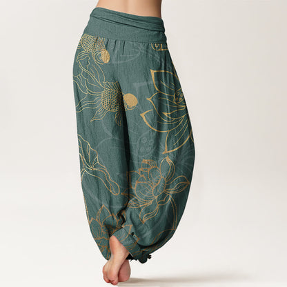 Lotus | Women's Cotton Elastic Waist Boho Print Harem Pants