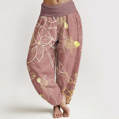 Lotus | Women's Cotton Elastic Waist Boho Print Harem Pants