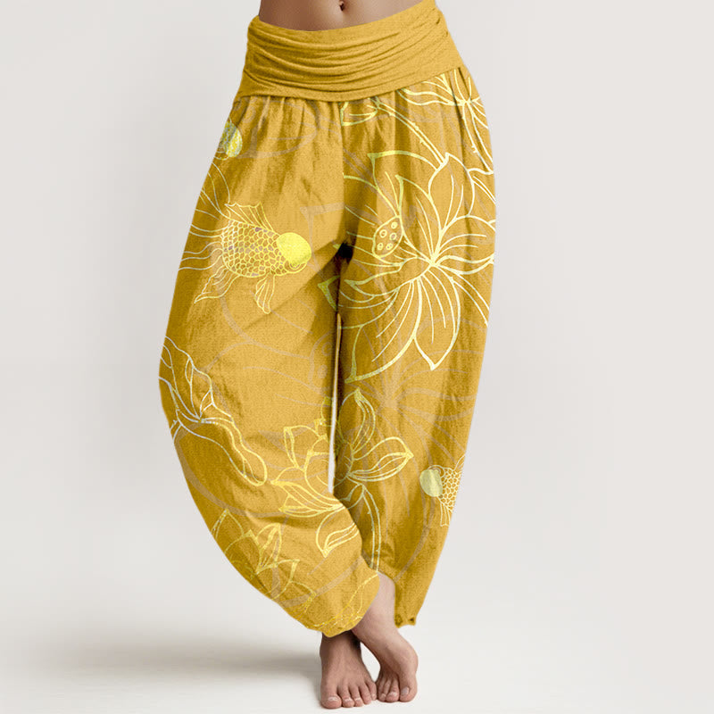Lotus | Women's Cotton Elastic Waist Boho Print Harem Pants