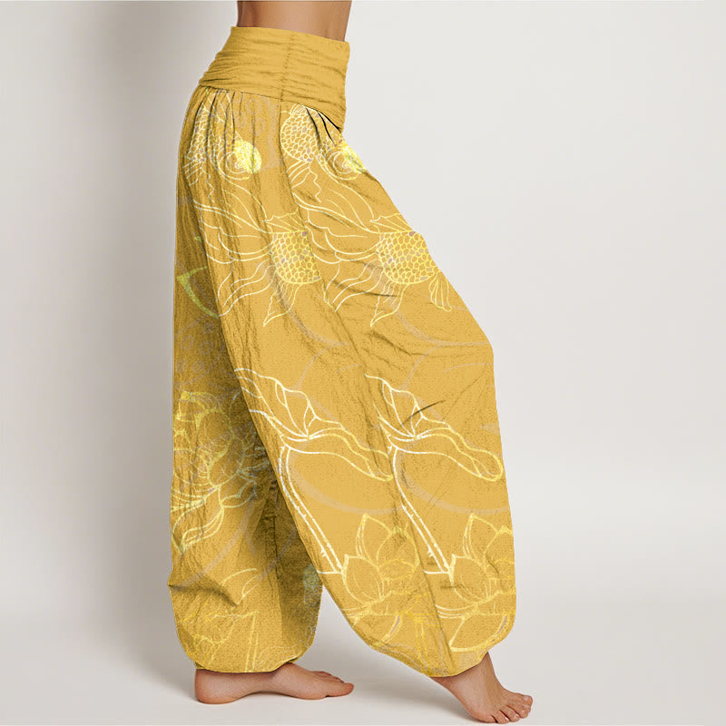 Lotus | Women's Cotton Elastic Waist Boho Print Harem Pants