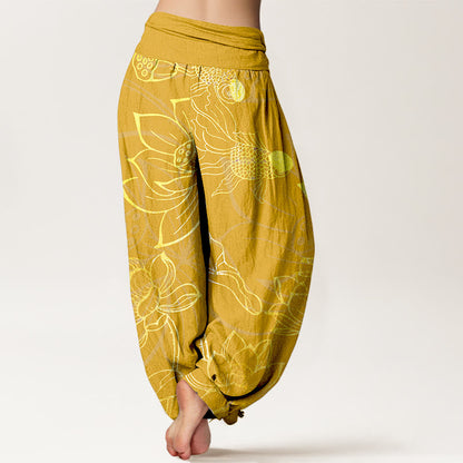 Lotus | Women's Cotton Elastic Waist Boho Print Harem Pants