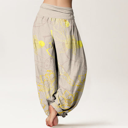 Lotus | Women's Cotton Elastic Waist Boho Print Harem Pants