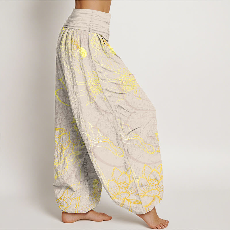 Lotus | Women's Cotton Elastic Waist Boho Print Harem Pants