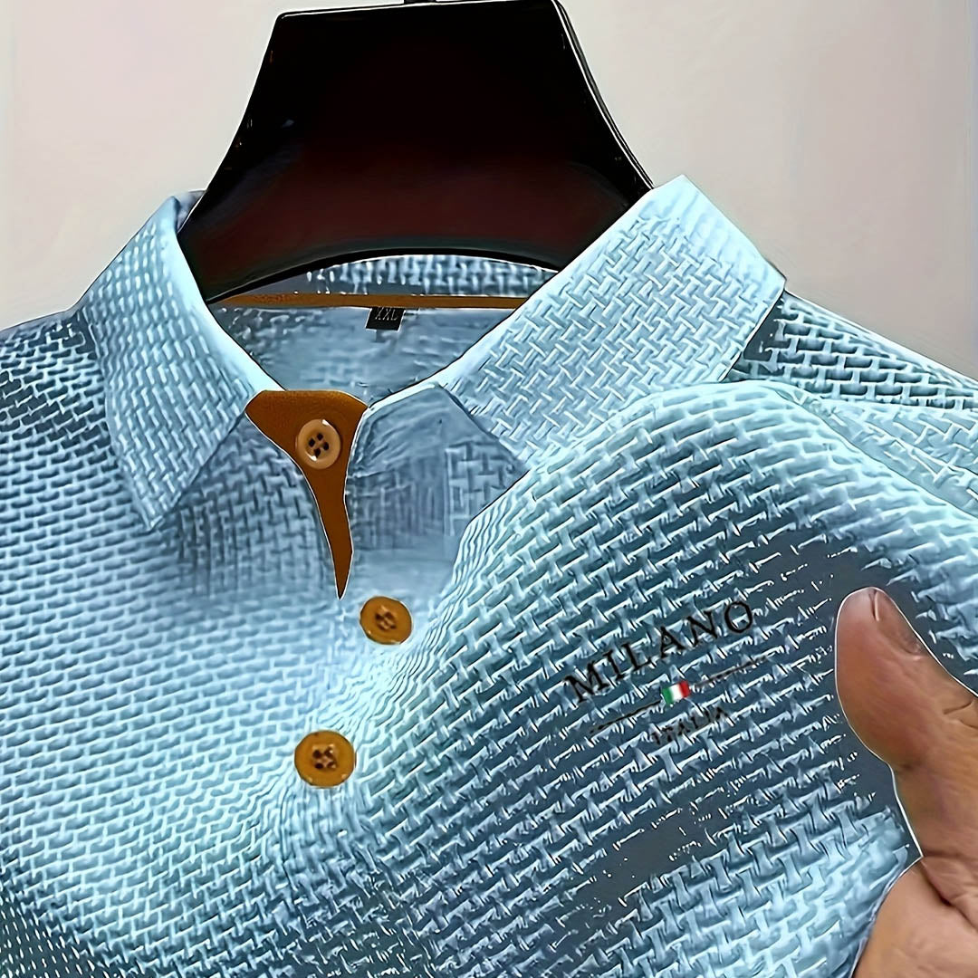 Enzo | Men's Textured Waffle Polo Shirt