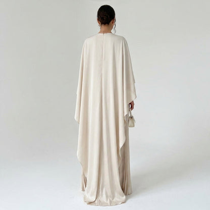 Seraphine | Women's Cape Sleeve High Neck Pleated Chiffon Maxi Dress