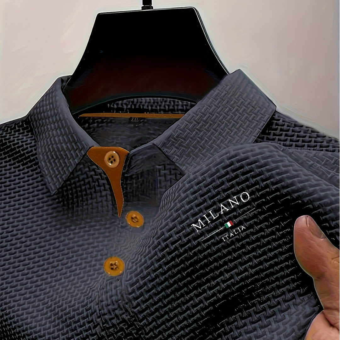 Enzo | Men's Textured Waffle Polo Shirt