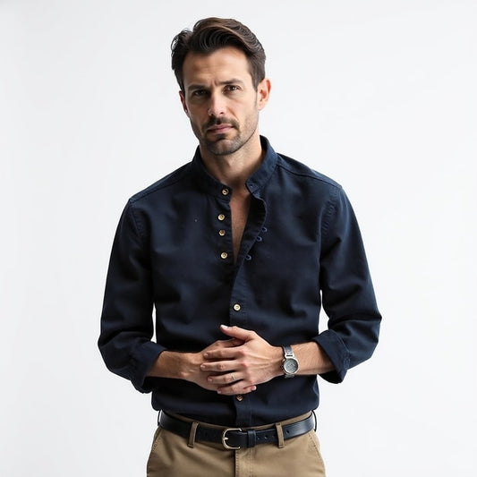Kai | Button Down Collar Long Sleeve Slim Fit Casual Shirt
