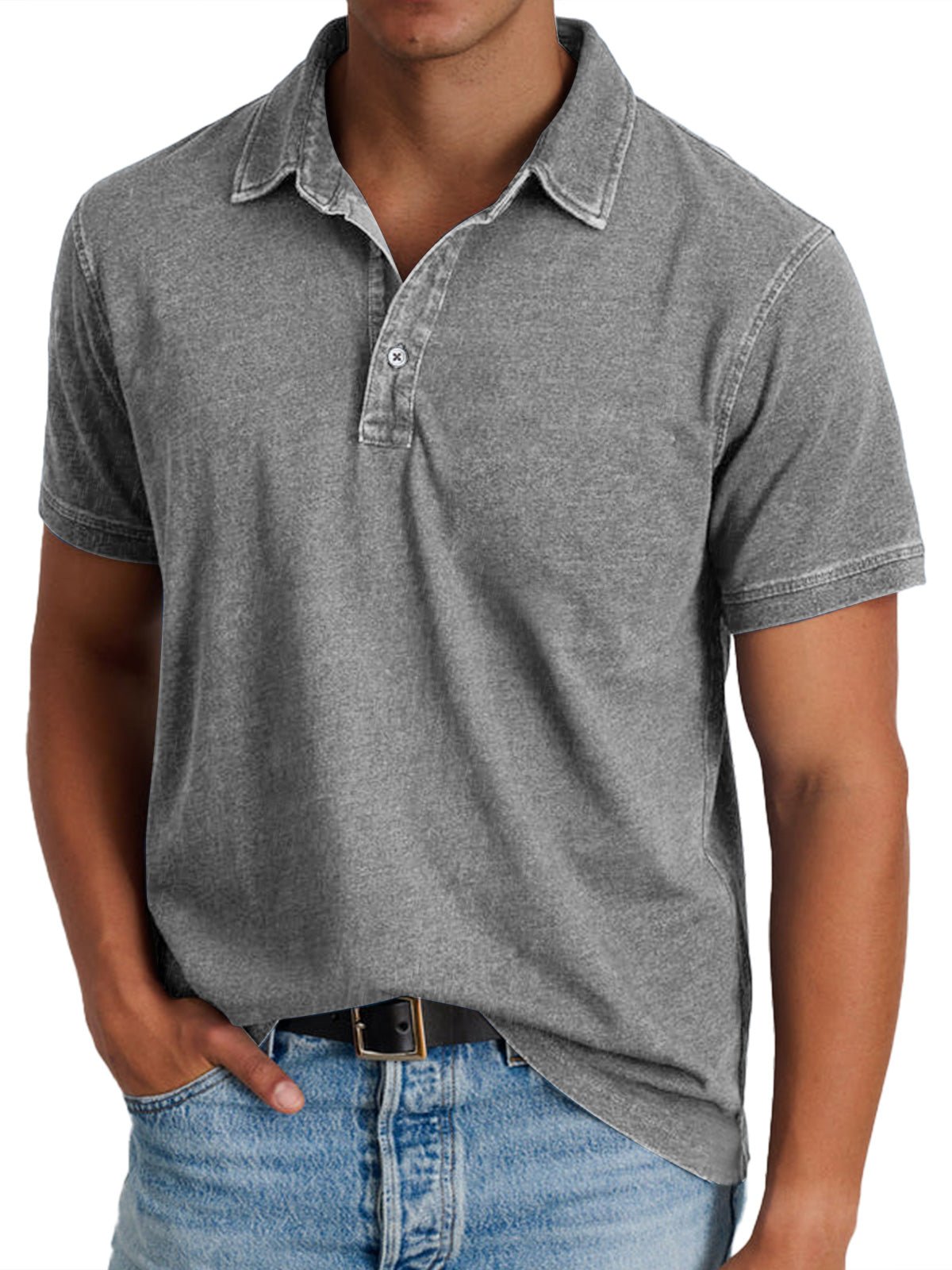 Spencer | Men's Vintage Washed Relaxed Polo Shirt