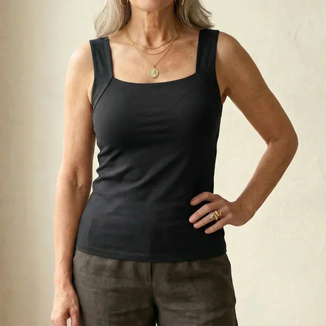 Althea | Women's Square Neck Built In Bra Tank Top