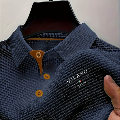 Enzo | Men's Textured Waffle Polo Shirt
