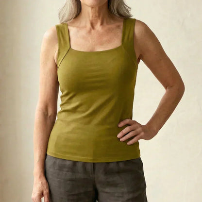 Althea | Women's Square Neck Built In Bra Tank Top