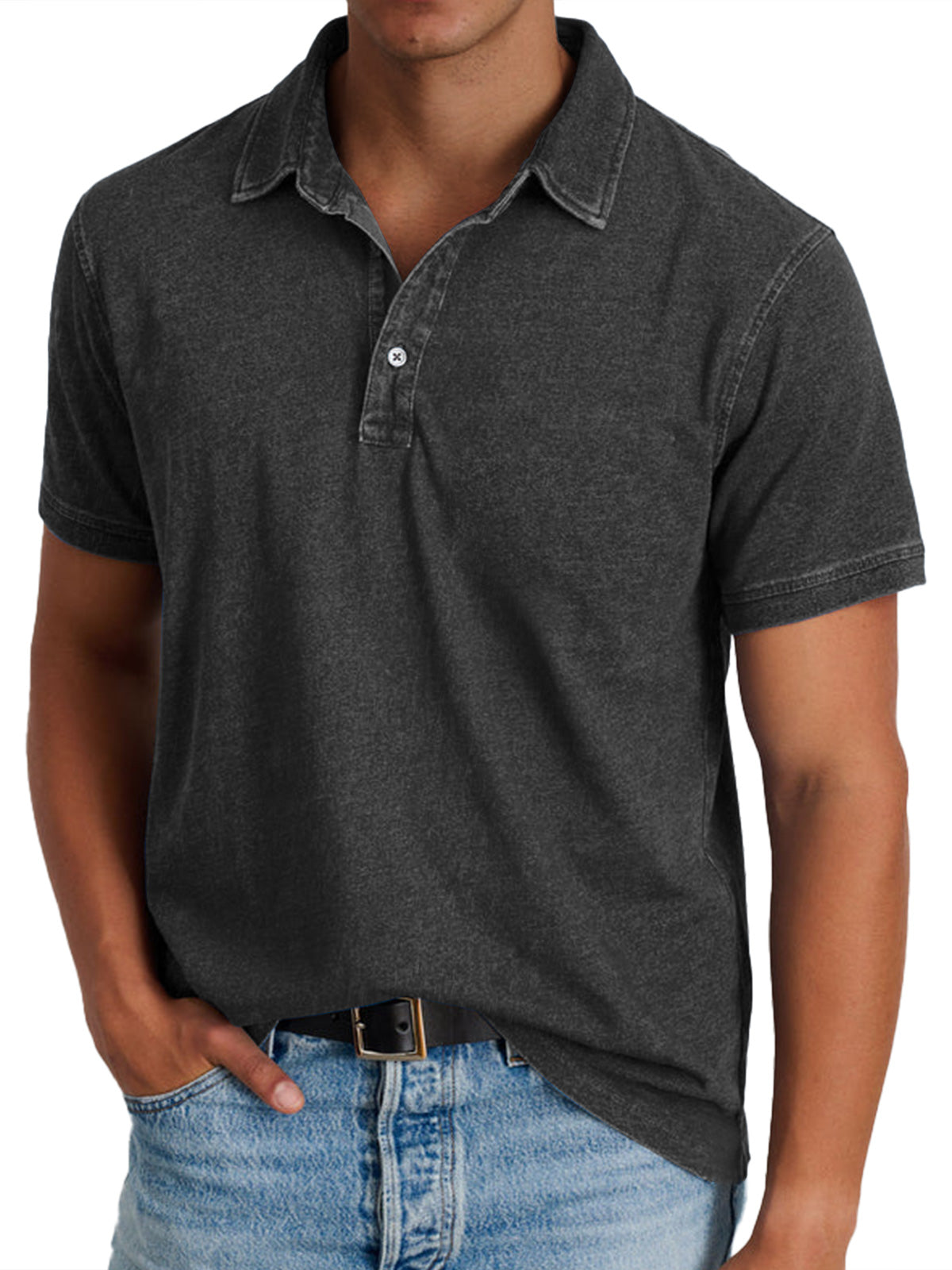 Spencer | Men's Vintage Washed Relaxed Polo Shirt