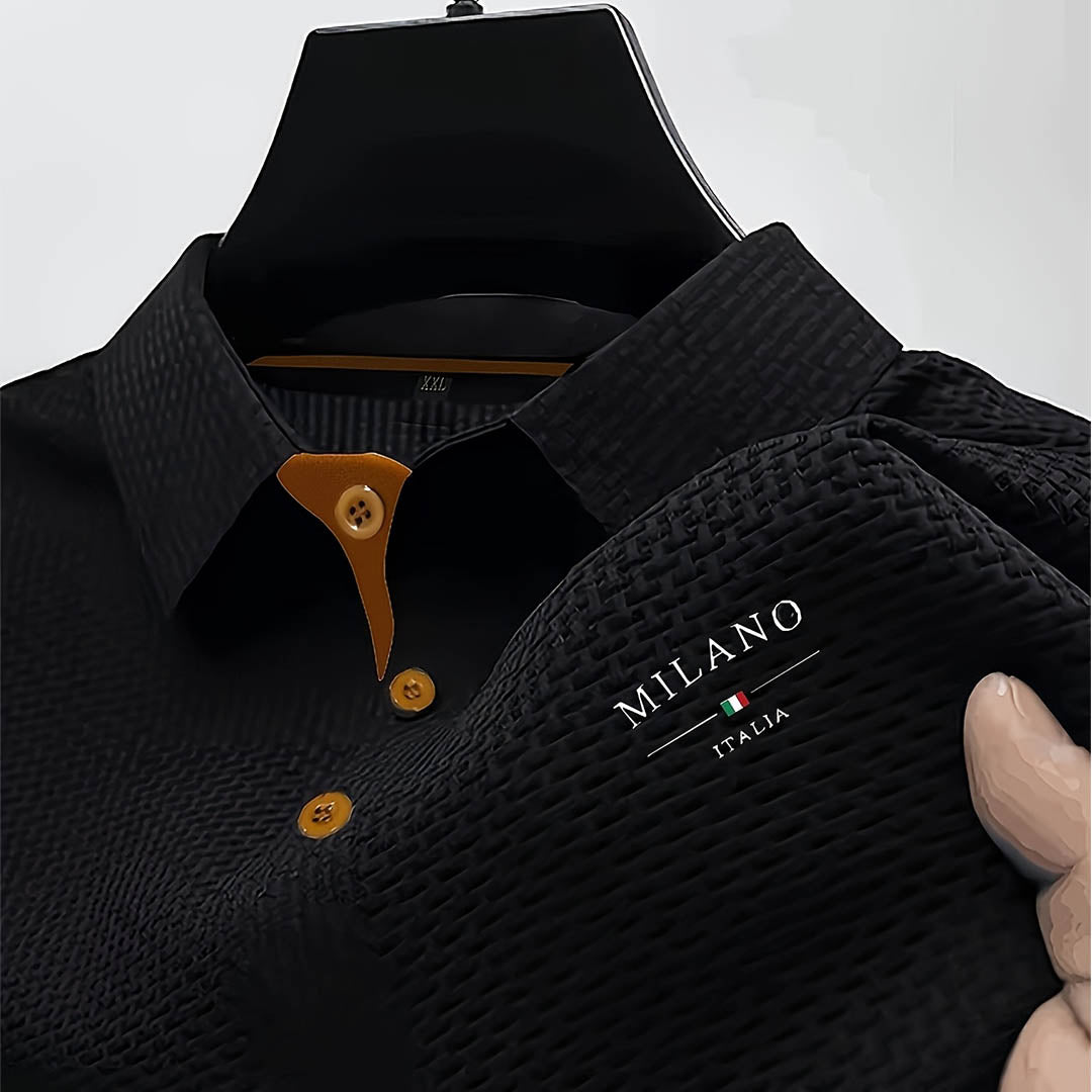 Enzo | Men's Textured Waffle Polo Shirt