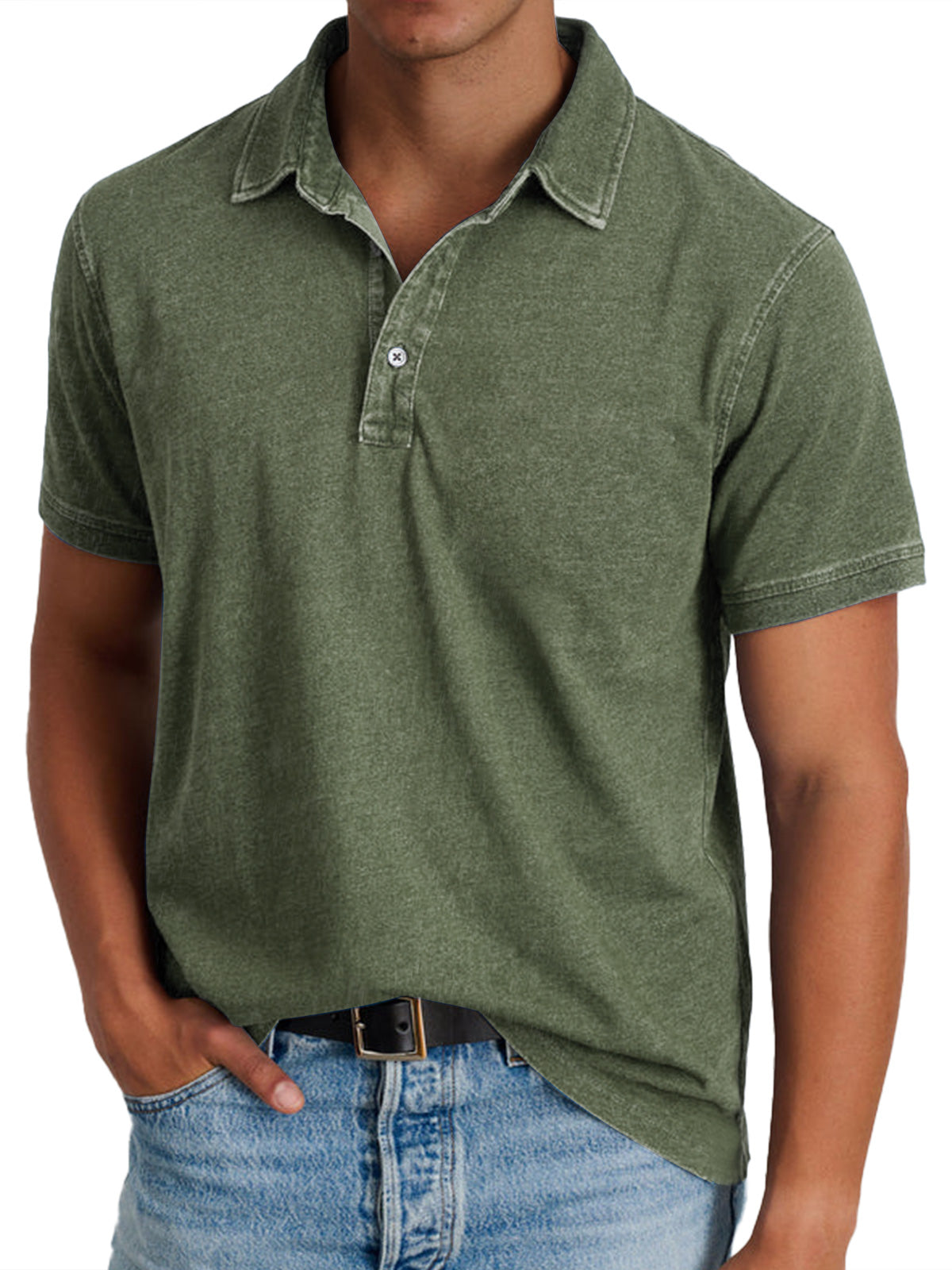 Spencer | Men's Vintage Washed Relaxed Polo Shirt