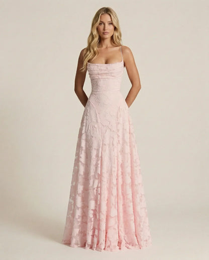 Juliette | Women's Burgundy Lace Square Neck Wedding Guest Dress