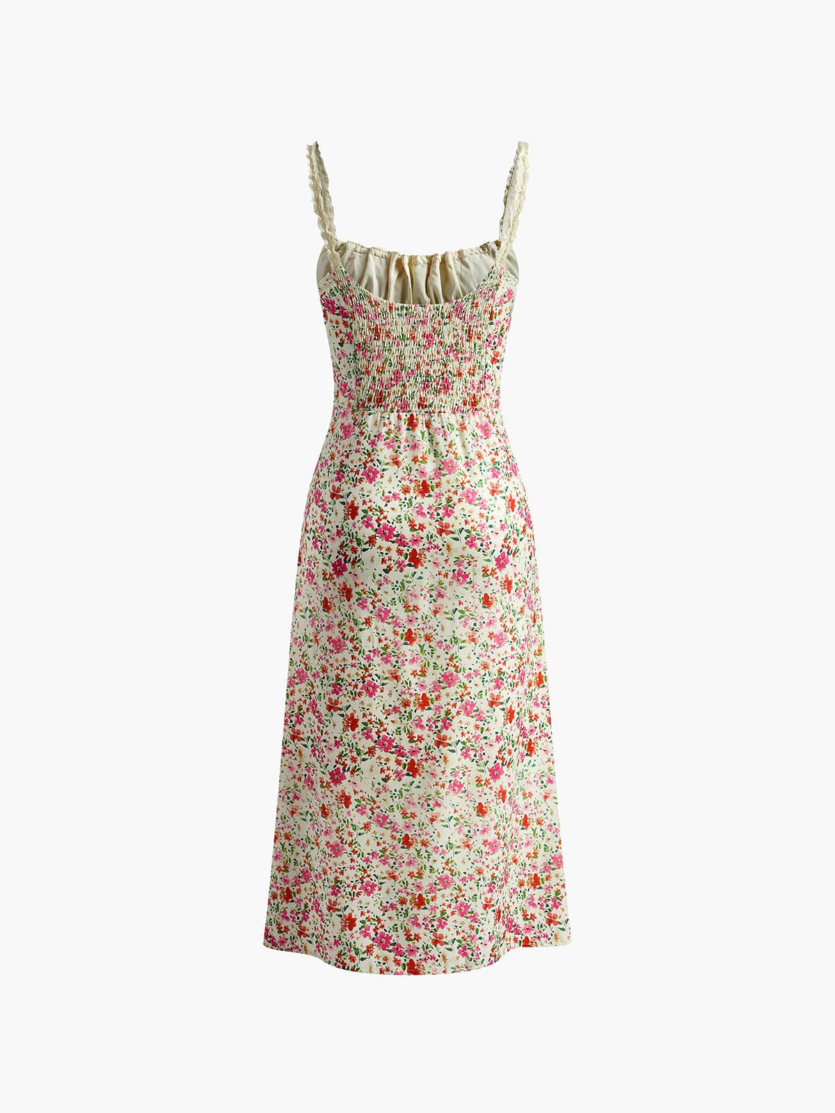Mireviane | Women's Elegant Floral Romantic Print Midi Dress