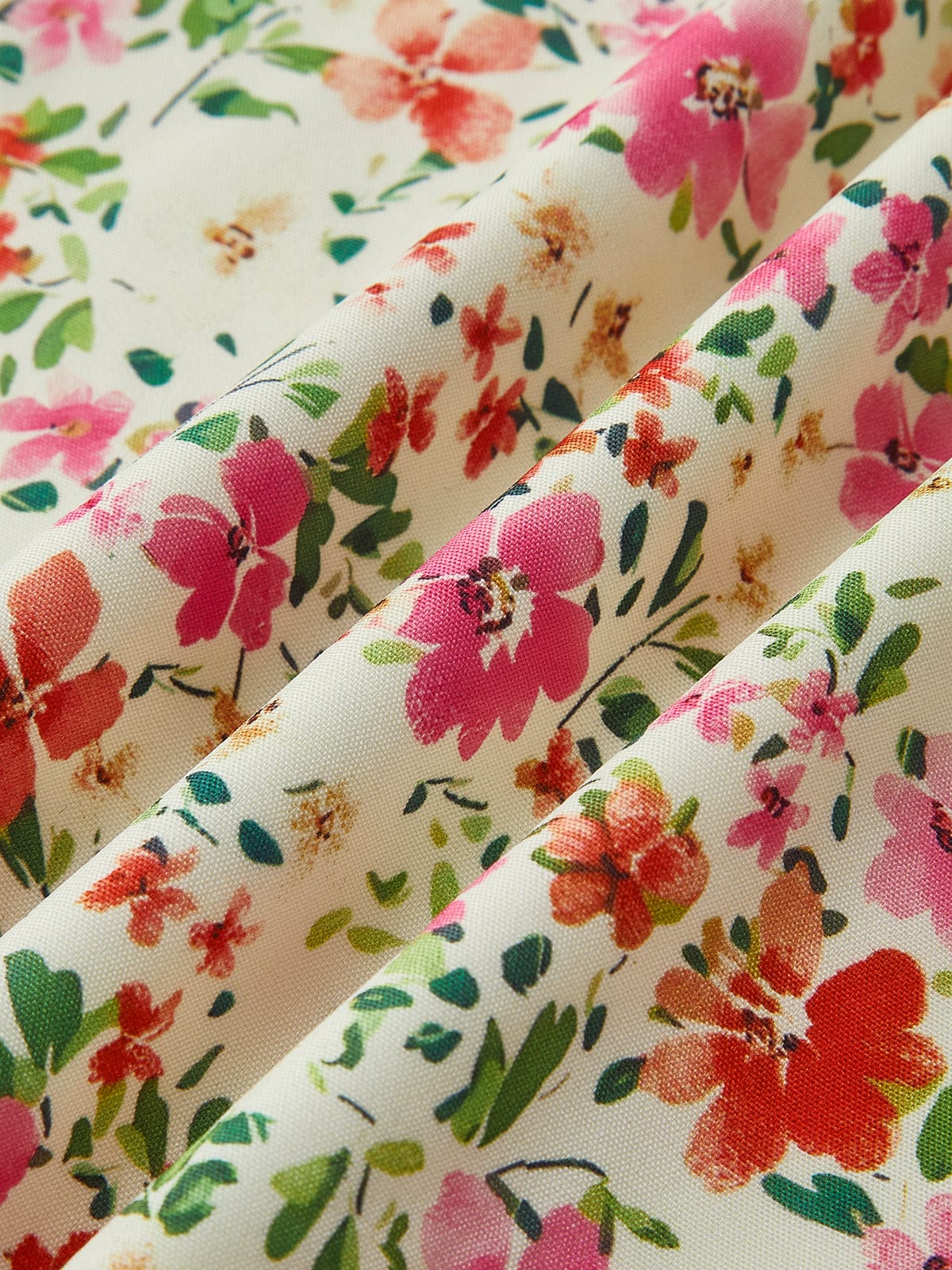 Mireviane | Women's Elegant Floral Romantic Print Midi Dress