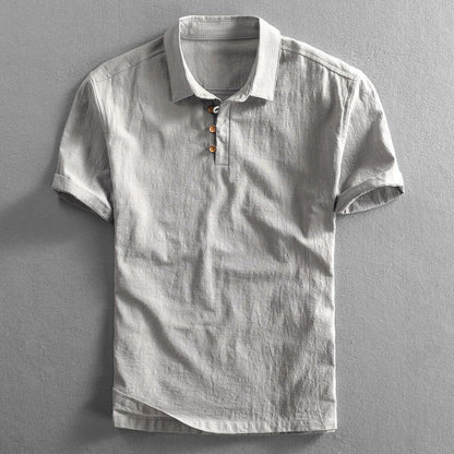 Edward | Men's Linen Blend Classic Relaxed Polo Shirt
