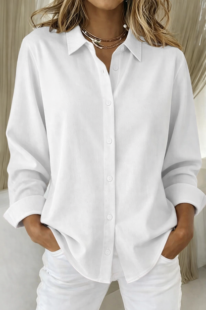 Sienna | Lapel Collar Long Sleeve Oversized Button Down Blouse
