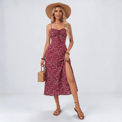 Wren | Women's Ditsy Floral Spaghetti Strap Side Slit Maxi Dress