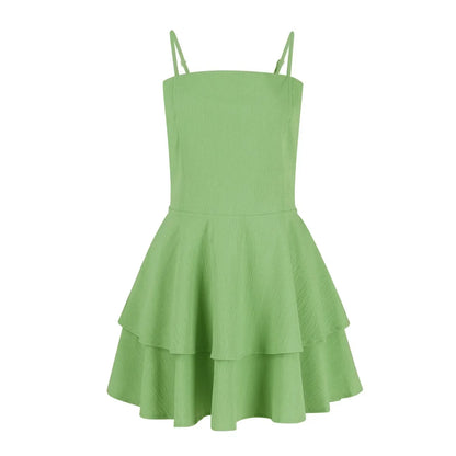 Juliette | Women's Tiered Spaghetti Strap Flared Cocktail Mini Dress