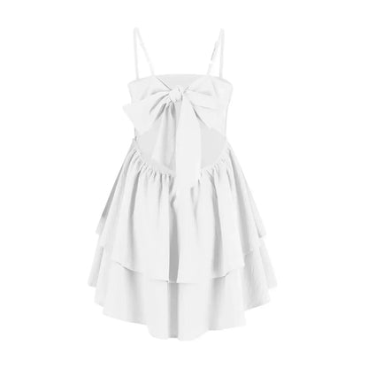 Juliette | Women's Tiered Spaghetti Strap Flared Cocktail Mini Dress