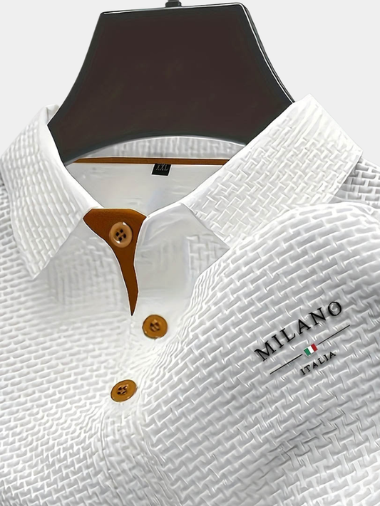 Enzo | Men's Textured Waffle Polo Shirt