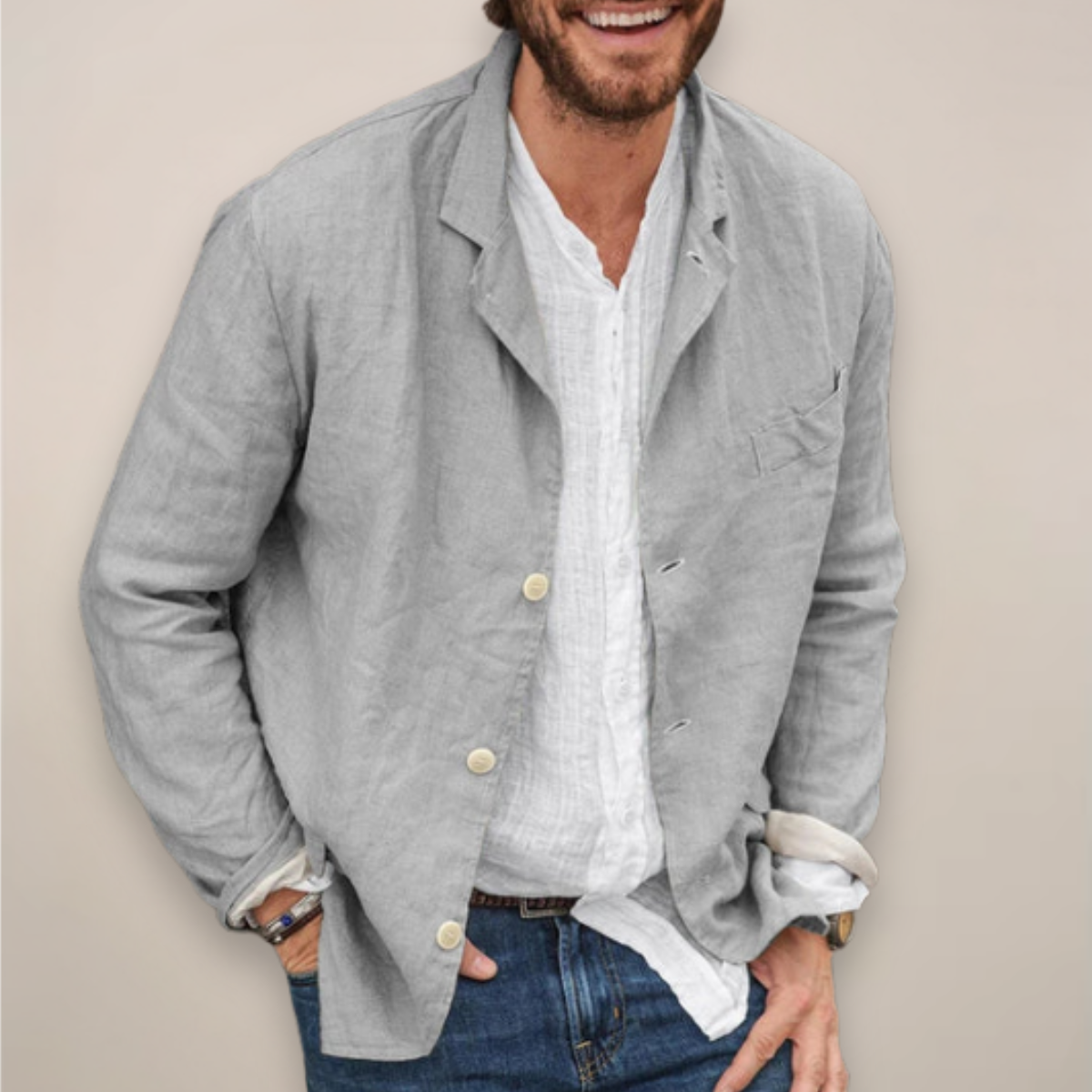 Reece | Men's Linen Blend Relaxed Fit Casual Summer Blazer