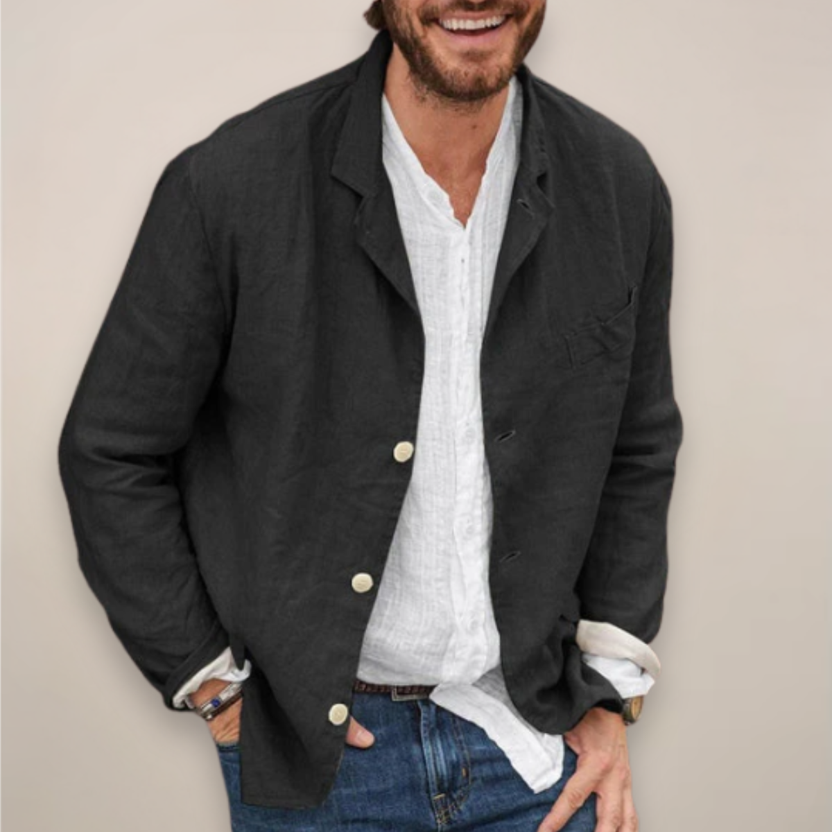 Reece | Men's Linen Blend Relaxed Fit Casual Summer Blazer
