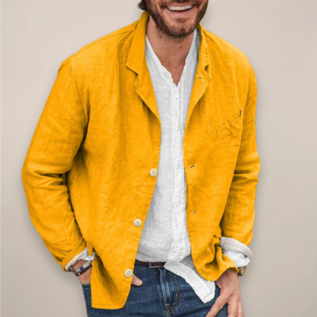 Reece | Men's Linen Blend Relaxed Fit Casual Summer Blazer