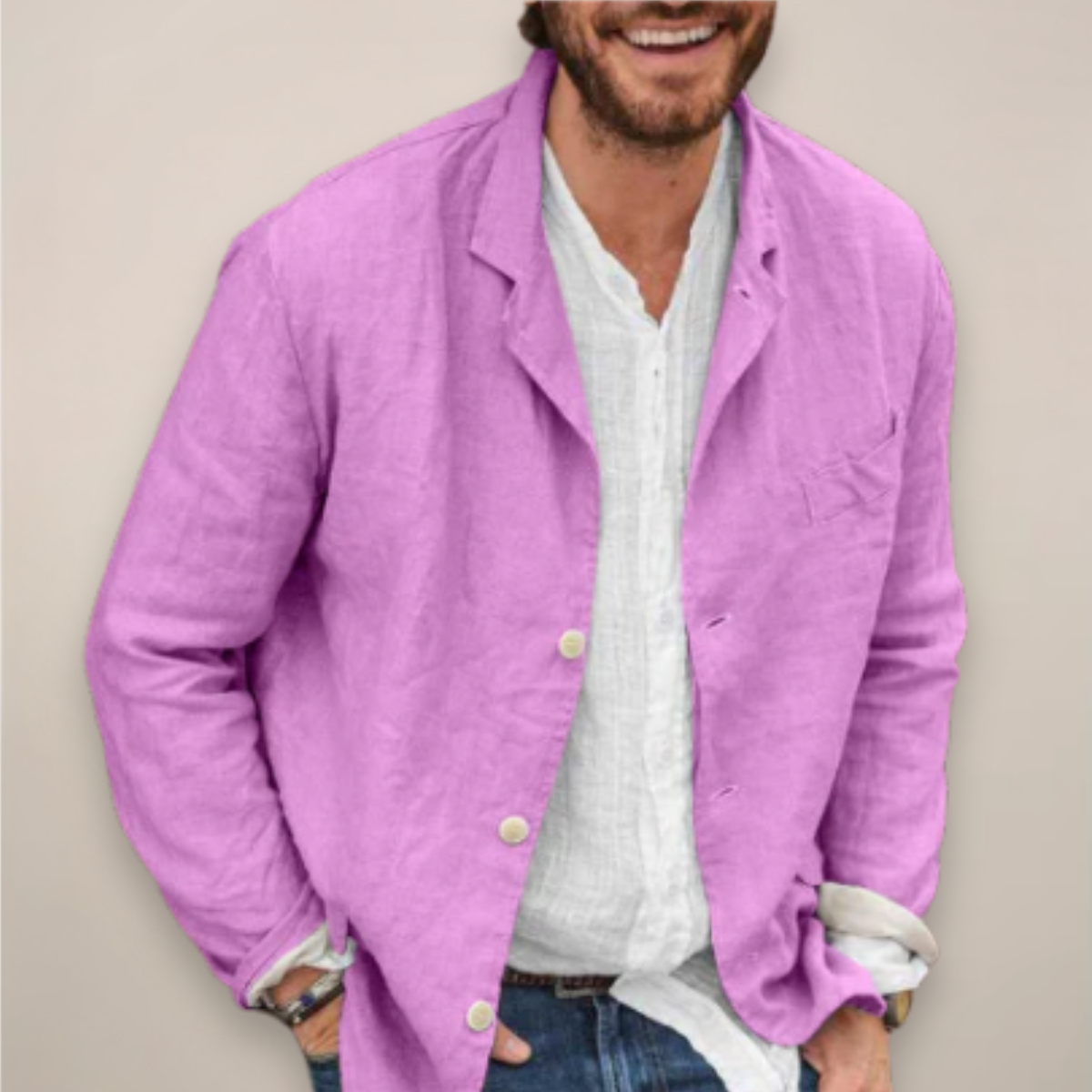 Reece | Men's Linen Blend Relaxed Fit Casual Summer Blazer