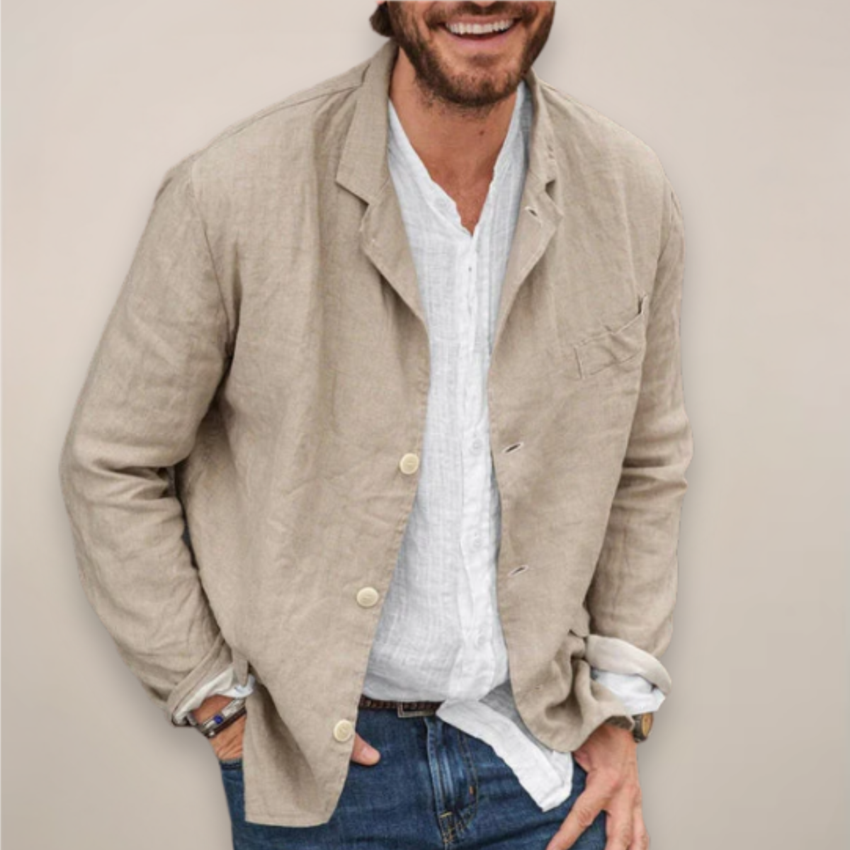 Reece | Men's Linen Blend Relaxed Fit Casual Summer Blazer