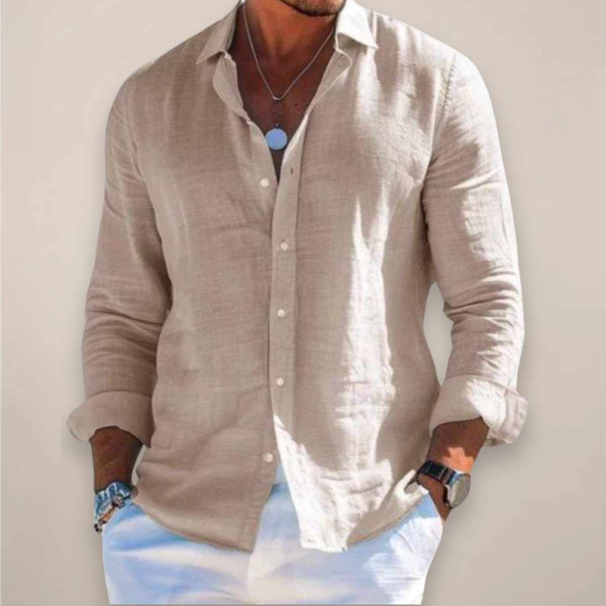 Liam | Lapel Collar Button Down Long Sleeve Relaxed Casual Shirt