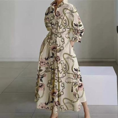 Vienna | Women's Elegant Collared Wrap Front Pleated A Line Maxi Dress
