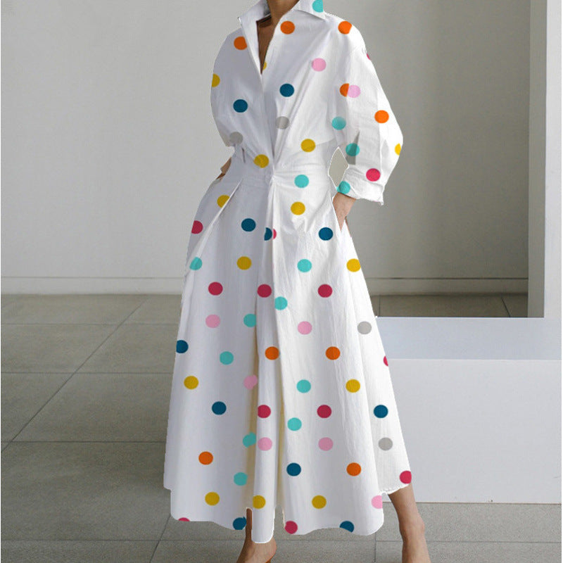 Vienna | Women's Elegant Collared Wrap Front Pleated A Line Maxi Dress