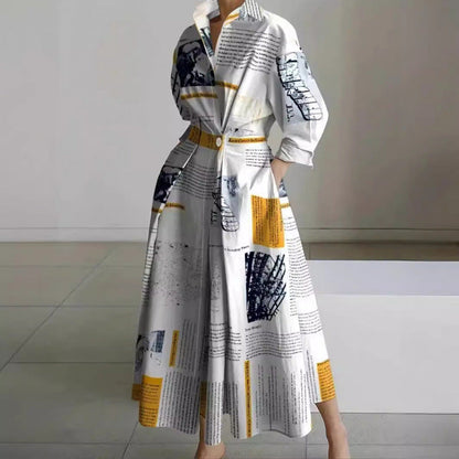 Vienna | Women's Elegant Collared Wrap Front Pleated A Line Maxi Dress