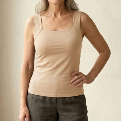 Althea | Women's Square Neck Built In Bra Tank Top