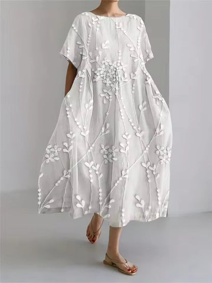 Amanda | Women's Floral Round Neck Relaxed Casual Summer Maxi Dress