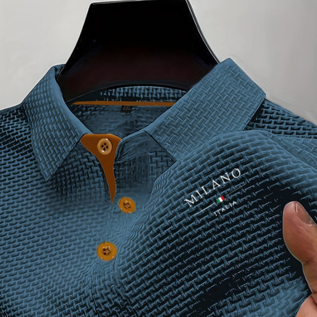 Enzo | Men's Textured Waffle Polo Shirt