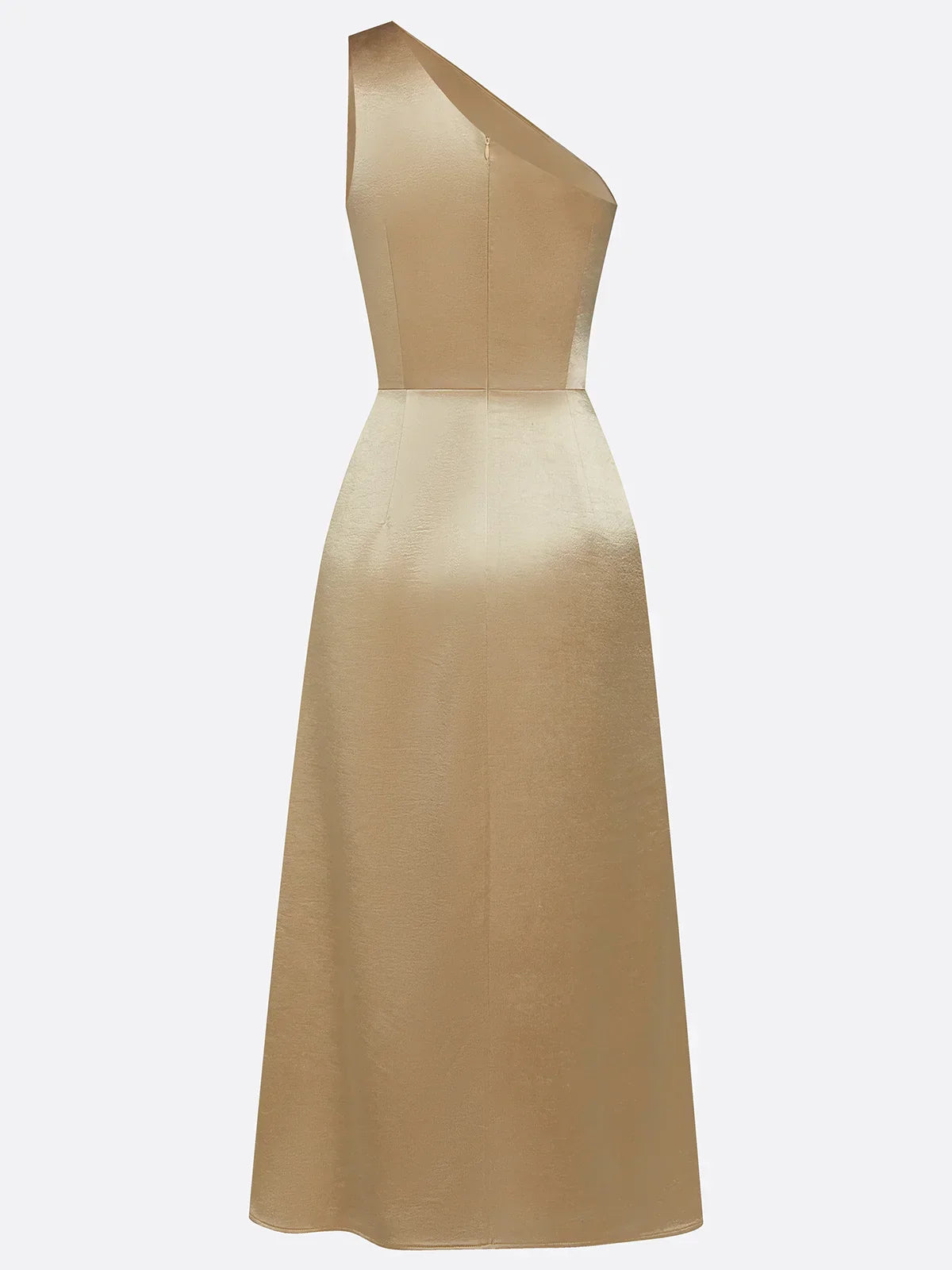 Aurelia | Women's One Shoulder Satin Midi Wedding Guest Dress