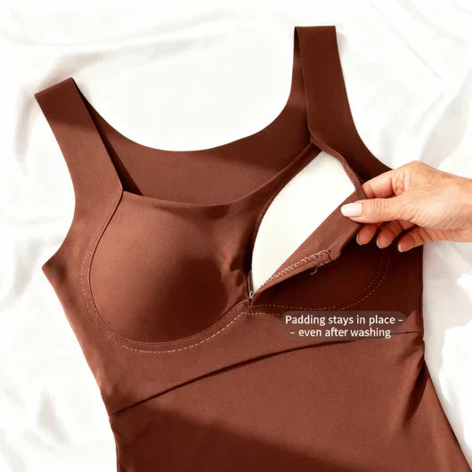Althea | Women's Square Neck Built In Bra Tank Top